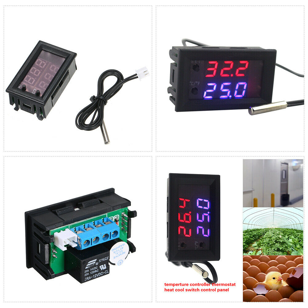 1pcs DC 12V Mini Digital Thermostat Temperature Controller Meter Regulator SV